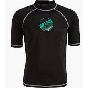 Kanu Surf Men's Echelon UPF 50+ Short Sleeve Top Rashguard Black size S NWT's